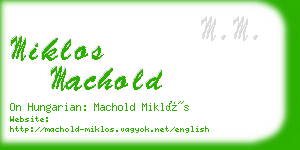 miklos machold business card